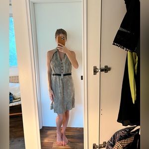 Linen backless dress